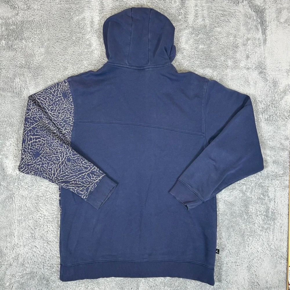 Jordan Mens Elephant Print Full Zip Hoodie Navy Blue Jumpman Fleece Medium